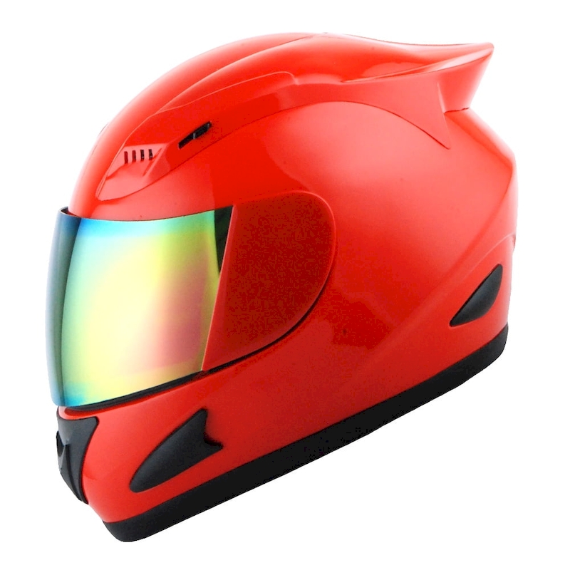 red motorcycle helmets